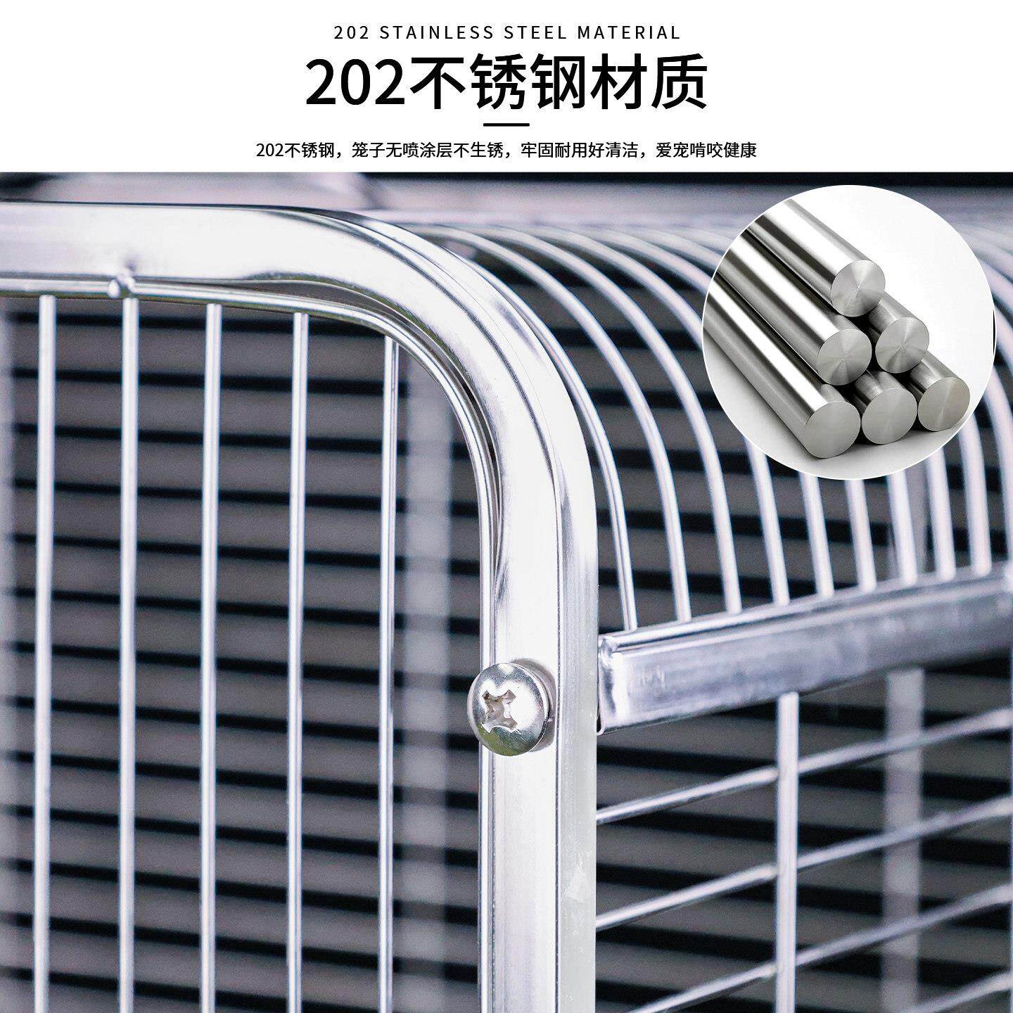 不锈钢鸟笼豪华墅大空别间大号加密溅易理玄凤笼CF65子大型清防鹦