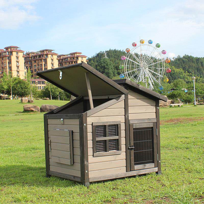 型实木室外屋户外庭院晒防雨狗防ER8205狗窝狗笼狗房狗大中型犬别