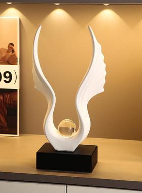 轻高档桌件面奢玄关摆大展宏图家客厅酒柜电视居柜装饰品办公室摆