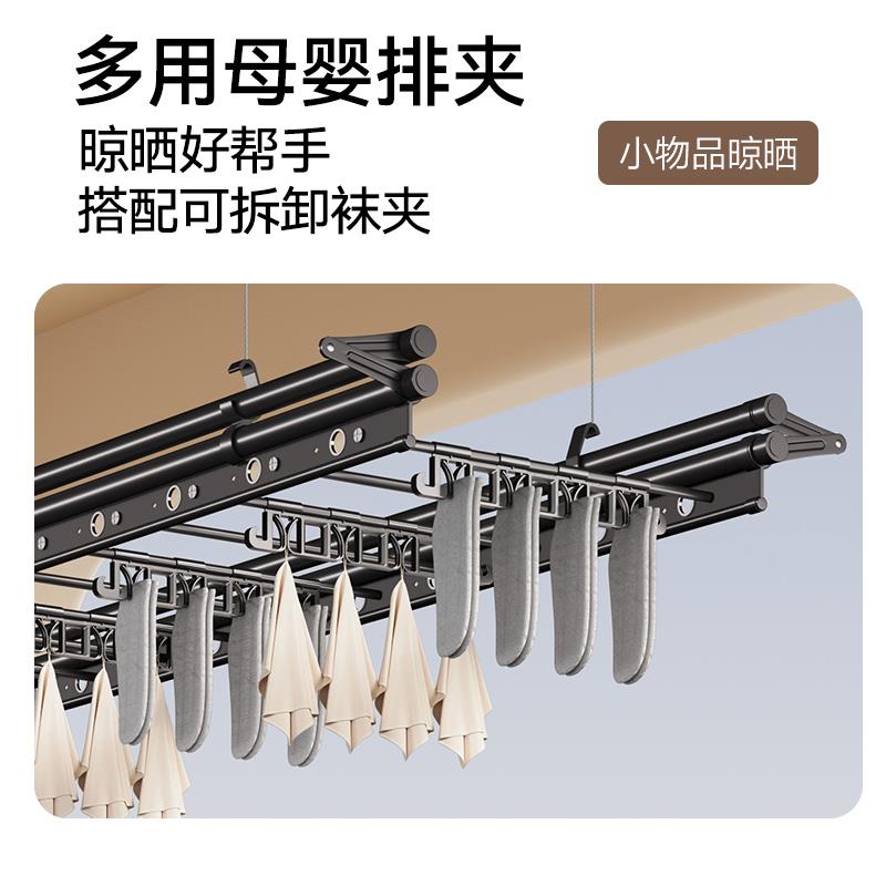 升降晾衣架阳用台手摇器晾衣杆HIG内家自室动神顶装手动凉衣器晒
