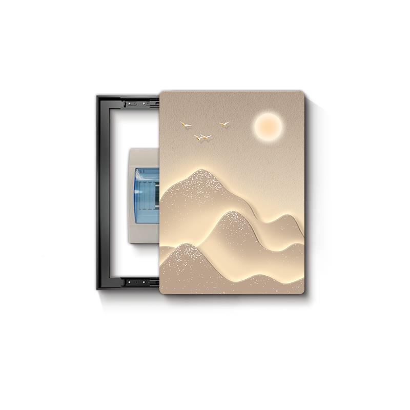 日照金山配电箱装饰画竖QWL2511款轻奢高级感超薄挂遮挡强弱电箱