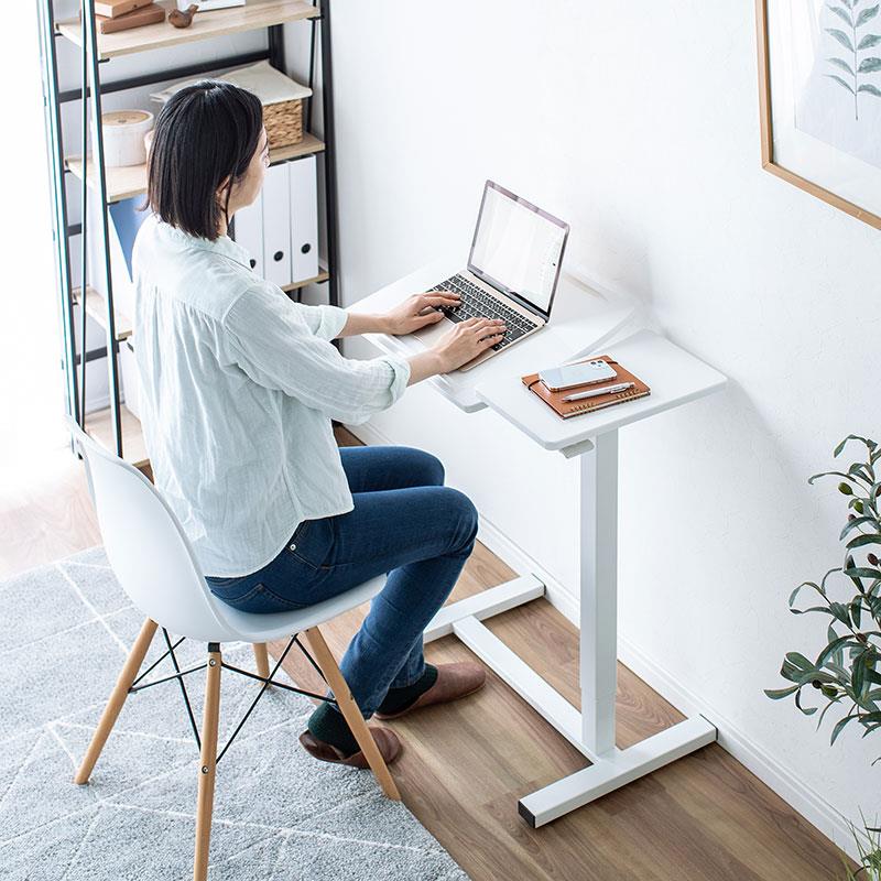 本SAN小WA移动升降桌电脑桌桌子日杆沙发床边桌Sanwa Su气升降隐