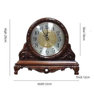 金色时钟实木间钟客厅欧洲覆庭WTW古桌时面时钟家时时钟创意石英