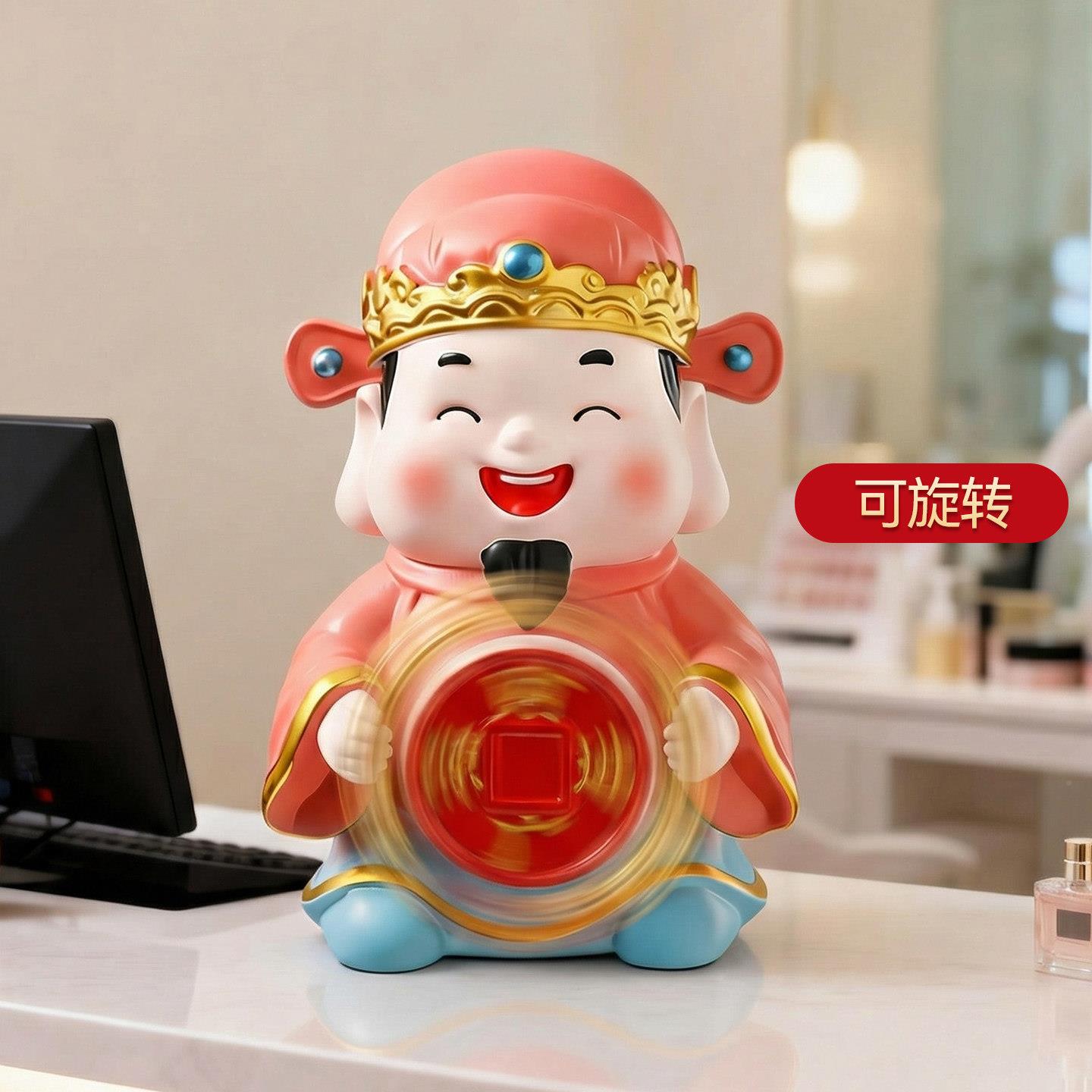 招创财乔意摆件财神存钱罐储蓄罐玄关桌面收CX786银台装饰迁开业