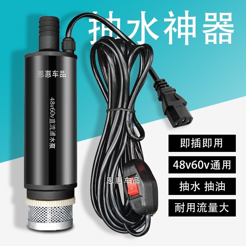直流抽水泵浇水浇菜12v24v48v60v农用船用电动抽水机电瓶车抽水器