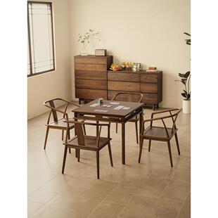 8643有清堂四胡方桌黑桃桌木茶八仙桌实木桌餐桌新中式餐桌宋式方