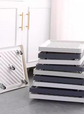 正方形移动花盆托盘树底脂万料向轮底座接水盘带塑滚cat999轮隐形