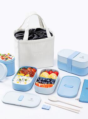 C微A双MU式Z日式层便当盒 上班族密封分隔饭字母款餐盒可波炉加热