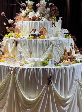 新款婚礼铁艺三FII层圆形蛋糕对甜品布台户外订婚宝宝生日宴宴派