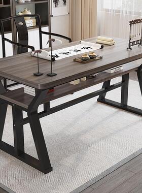 书桌家用国szm04250学双层大板桌电法脑培训辅导班练写毛用笔字书