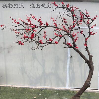 直销YCN彷真梅枝花红饰干树腊梅树装梅客厅壁挂酒店许愿商场桃花