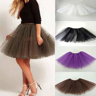 skirt 女式 solid fluffy 网纱半身裙纯色蓬蓬裙 color Mesh