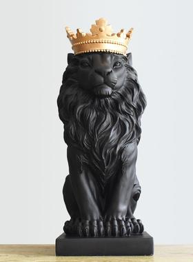 北欧现代简约狮子雕塑摆件动物艺术品 家居饰品客厅软装工艺品