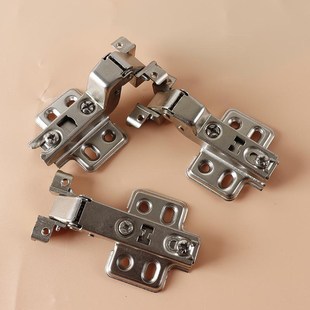 弹簧极简铝框玻璃门铰链酒柜书柜合页不锈钢阻尼全盖X铰链配件圆