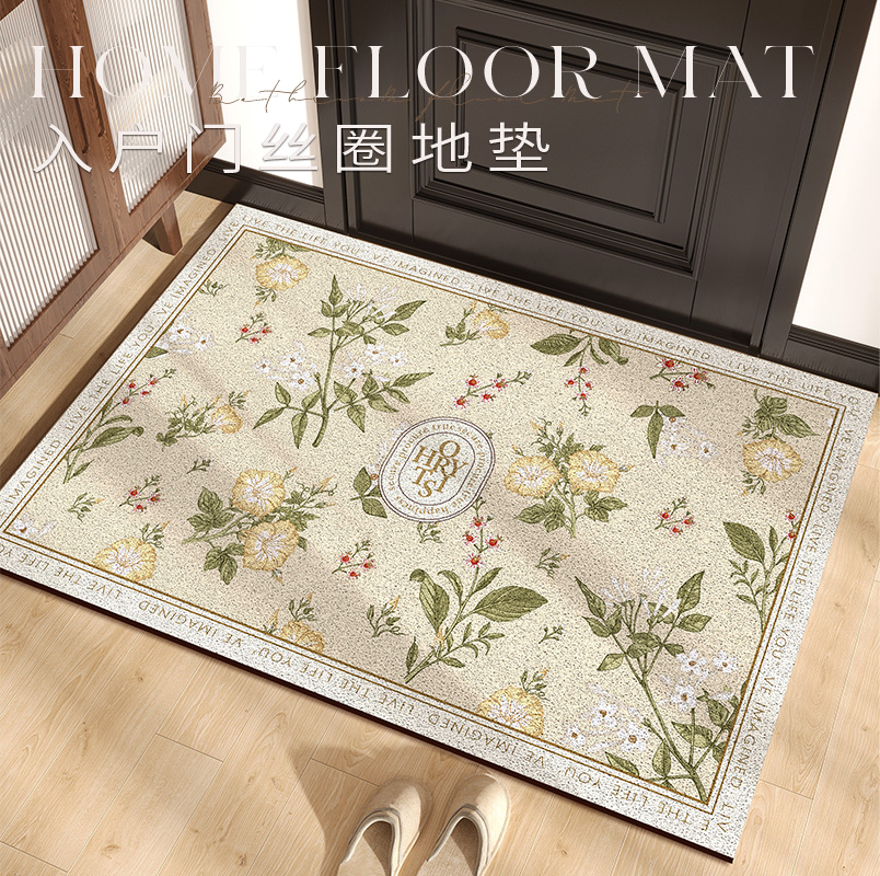 法式丝圈入户门垫轻奢高级u玄关进门地毯蹭土防滑免洗房间门口地