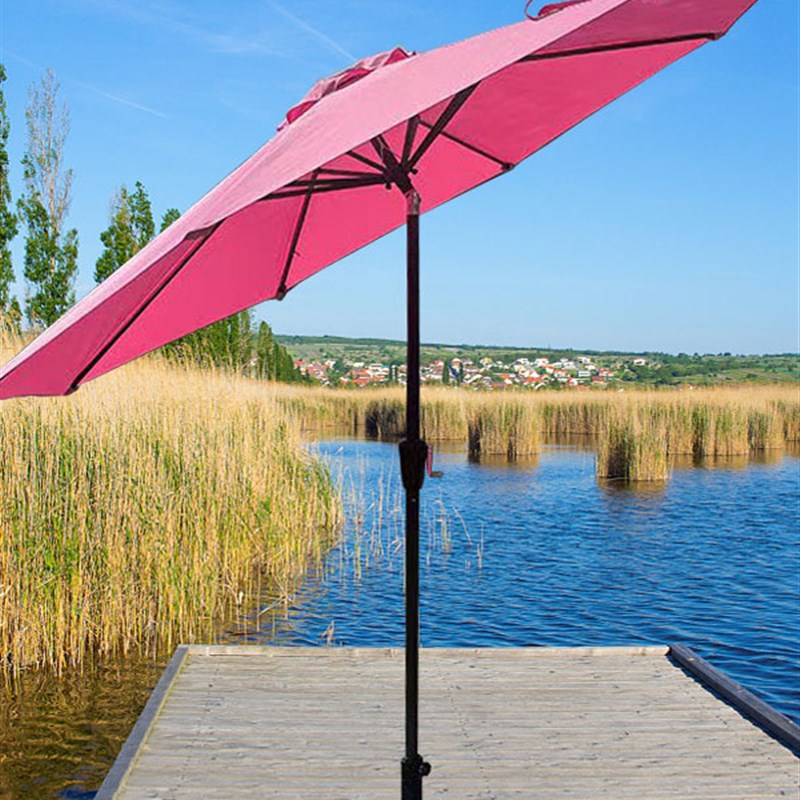 粉色香蕉伞户外伞摇头伞u转向沙滩伞摊位伞紫色中柱伞