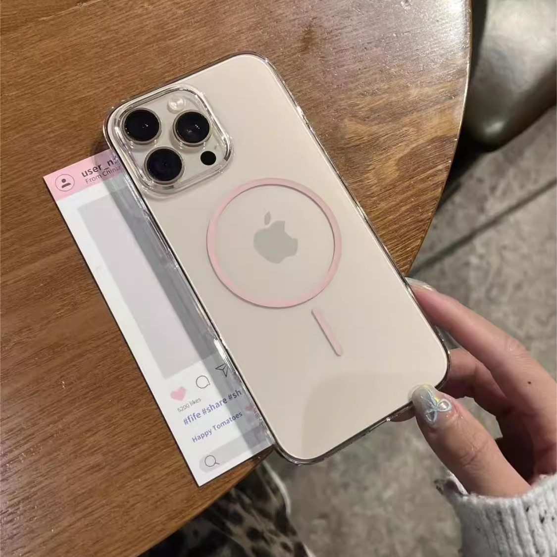 ins高级感细圈磁吸适用iphone16promax手机壳苹果15保护套/苹果14透明13新款16pro简约max个性男女情侣ins风