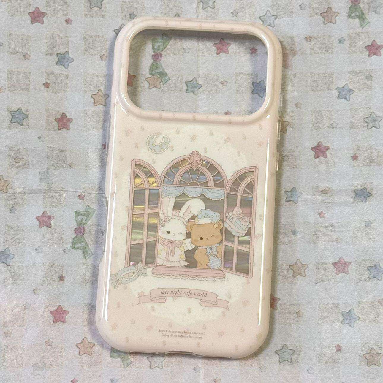 软萌可爱粉色碎花窗户兔兔小熊适用苹果iphone17promax手机壳16pro少女心15pro防摔14保护套17pro新款13
