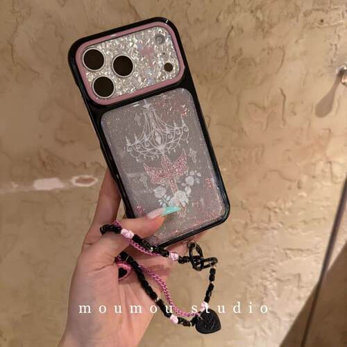 吊灯翅膀十字架玫瑰花适用苹果17promax/iphone17pro韩式ins风氛围感16/15小众高级感17全包型防摔新品手机壳