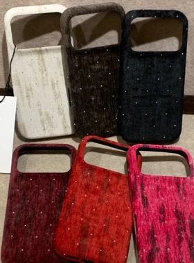 新年红色满天星丝绒闪钻适用苹果iPhone17ProMax手机壳16pro新款15高级感13小众14promax绒布17pro创意全包女