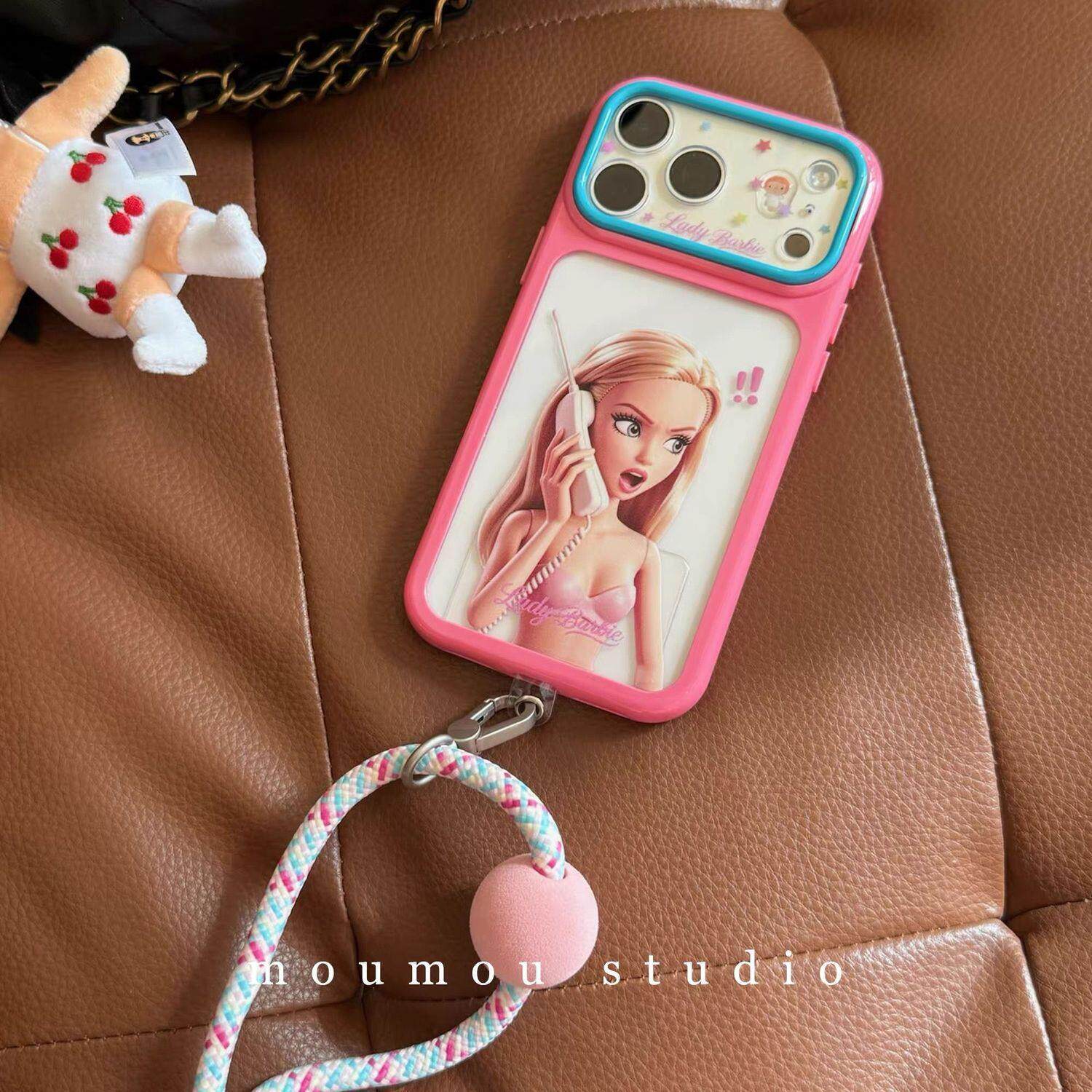 辣妹风电话机芭比娃娃链条适用iPhone17promax苹果16手机壳15新款