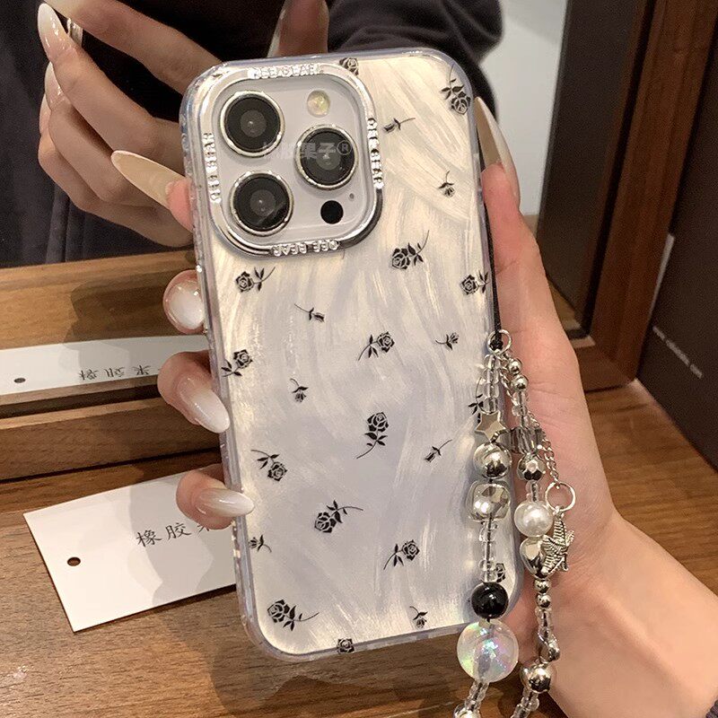 橡胶果子ins高级感简约鎏金素描玫瑰适用iPhone15promax手机壳苹果14pro小众轻奢13防摔全包硬壳新款12女个性