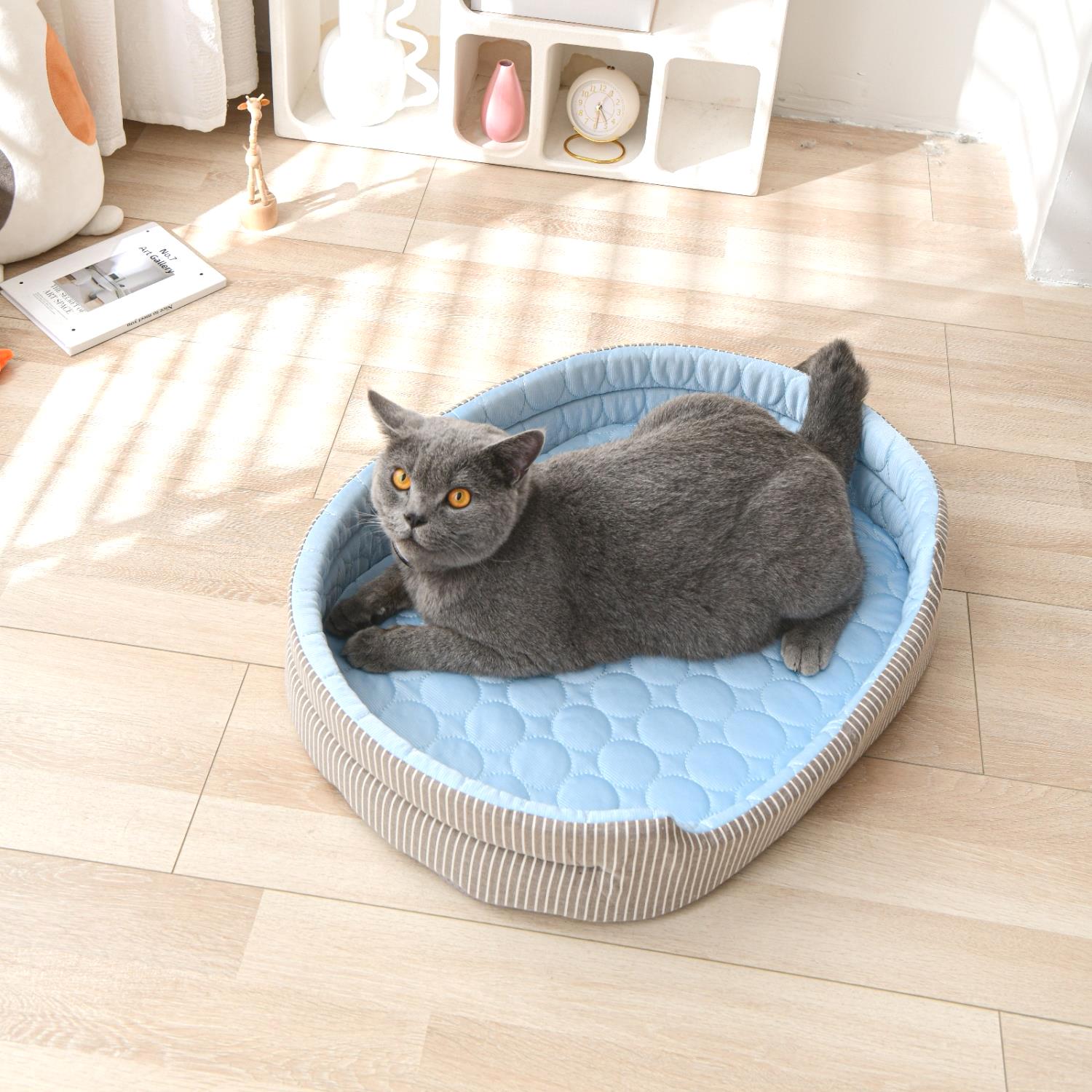 跨境畅销厂家直供夏季宠物凉感窝中小型犬四季猫狗冰丝窝降温狗窝