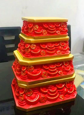 速发佛像底座陶瓷莲花座元宝像座 台摆件垫高底体托架如意方座供