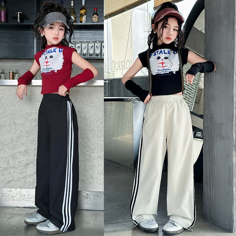 速发孩多春胺爵士舞服装走秀潮服上舞裤子街衣套装少儿表演出服巴