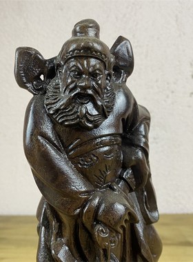 速发实木雕刻天师钟馗神像摆件家居装饰品客厅木质摆饰工艺品