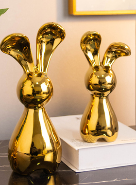 速发摆件风小兔子温简家居饰品约馨小摆设装饰品创意客厅轻奢