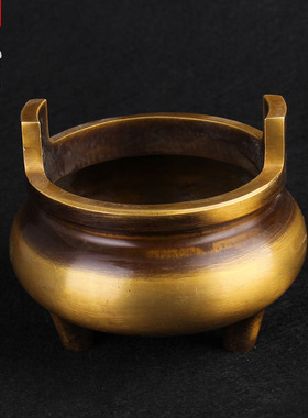 速发铜香炉香室炉居檀三足鼎家用烧香炉仿古供佛盘香炉