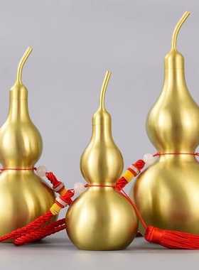 速发铜葫芦纯铜挂饰开盖挂心装摆砂八卦五钱空件新中式工艺品朱件