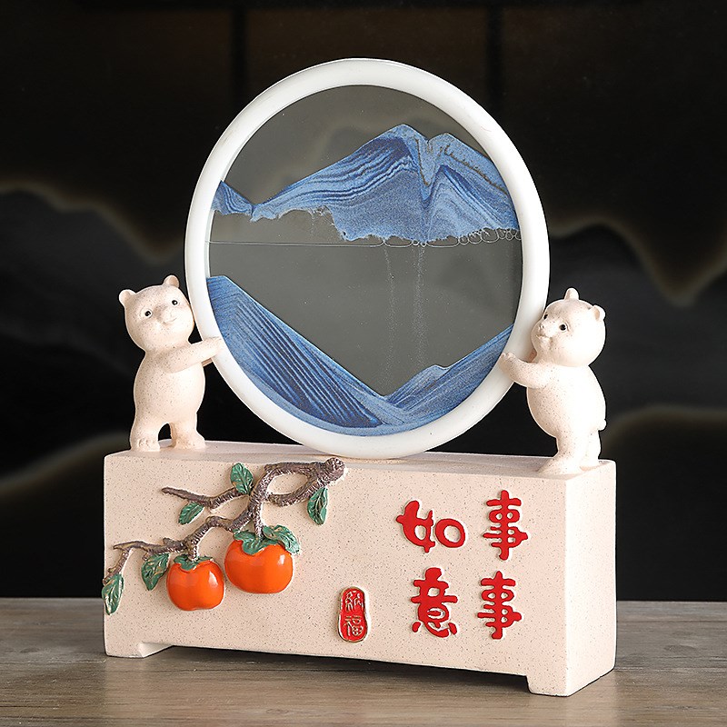 速发创意艺术流沙画沙漏摆件客厅玄关电视柜酒柜办公室桌面装饰品图片