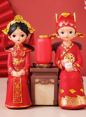 速发故宫摆件家居装饰品送蜜闺结婚礼高物档中式婚礼卧室摆件酒柜