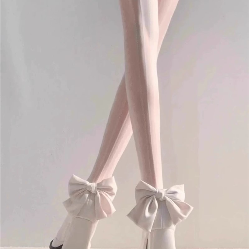 速发公主风珍珠链结新珍鞋2024年丽款小个子粗跟防水台蝴蝶玛高跟