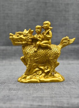 速发送镇麒麟摆件客音求子龙凤婚庆节日子宅金童玉观厅桌面礼品