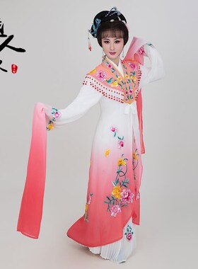 速发越人歌越剧花旦服出黄梅戏新款演戏七仙服装小姐服装牡丹花长