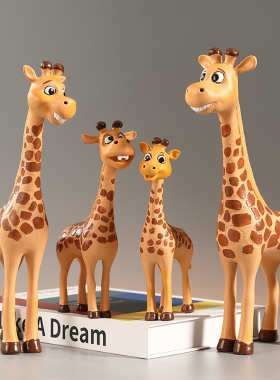 速发一家四口软鹿摆件客厅装柜电视柜房间高级感小酒饰品乔迁结婚