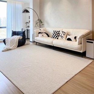速发何以为家新西兰地厅沙客纯白色地毯简约素色卧室发垫