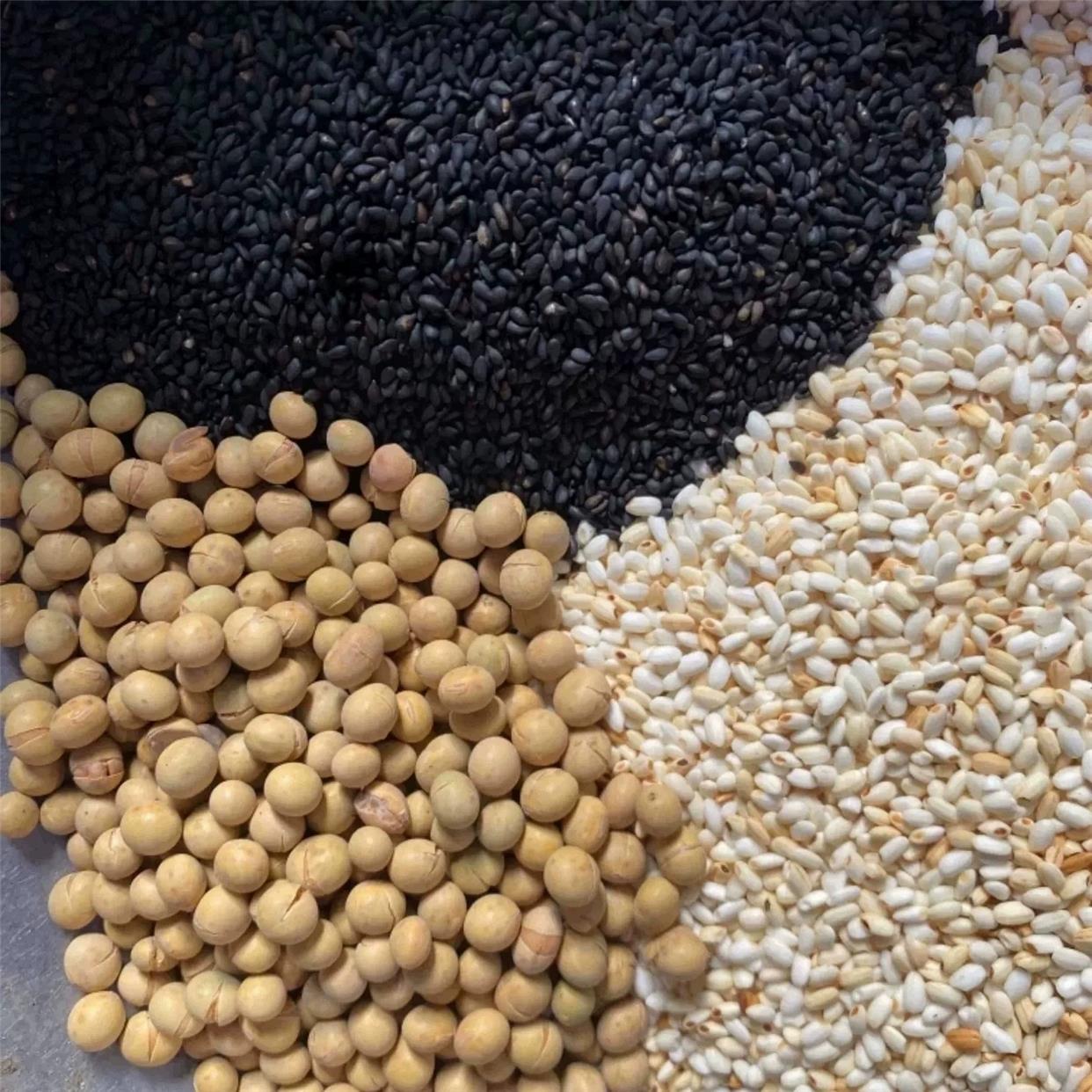 三合泥粉现磨熟黑芝麻黄豆酒米粉四川小吃原料甜品传统美食儿时味