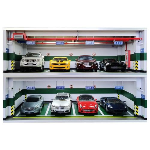 速发停车地模型场景汽车模型车库场下车模展示盒防尘8克亚力玩具