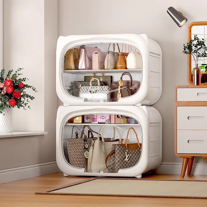 速发纳安装收纳神器家用存放衣柜防柜透明展示尘的收免置物架