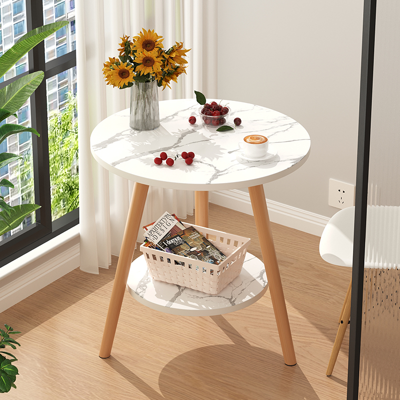 速发易圆桌沙发边几客厅家用茶几边桌卧室简小台头桌迷你床小圆桌