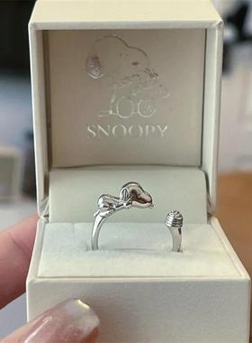 花生漫画史努比戒指可爱卡通周边开口可调节指环生日礼物