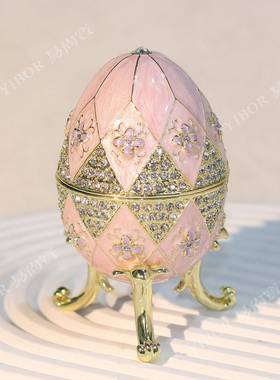 珐琅彩首饰盒新款俄罗斯复活节彩蛋创意小摆件欧美跨境热销