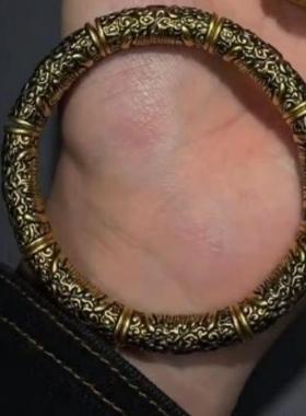 复古黑金饕餮手镯饕餮合集中式霸气时尚百搭轻奢男士手链礼物