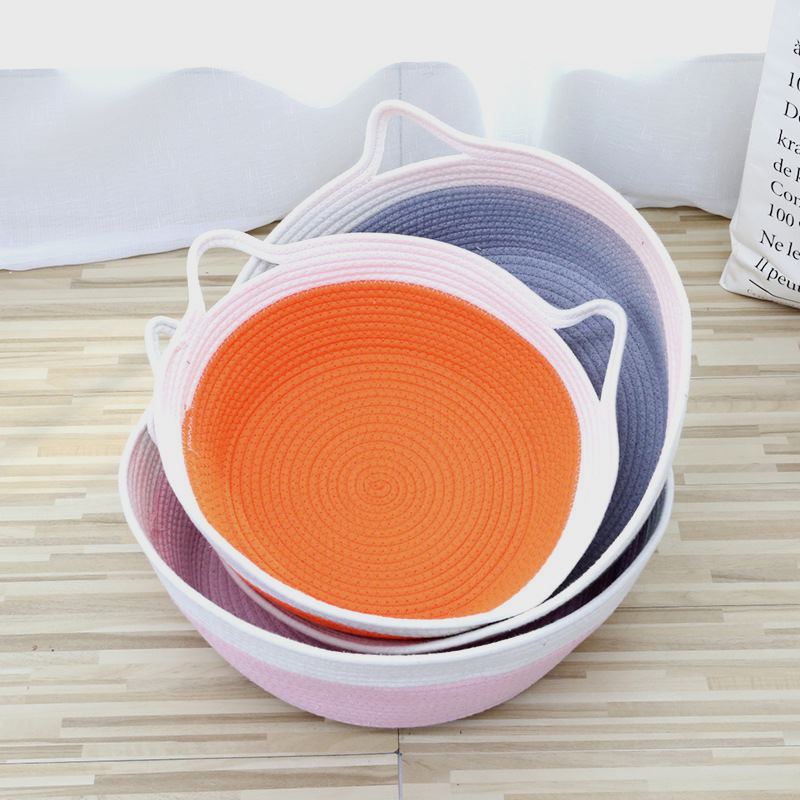 棉绳猫窝编织小猫盆舒适透气四季通用犬猫日用品宠物用窝小狗窝