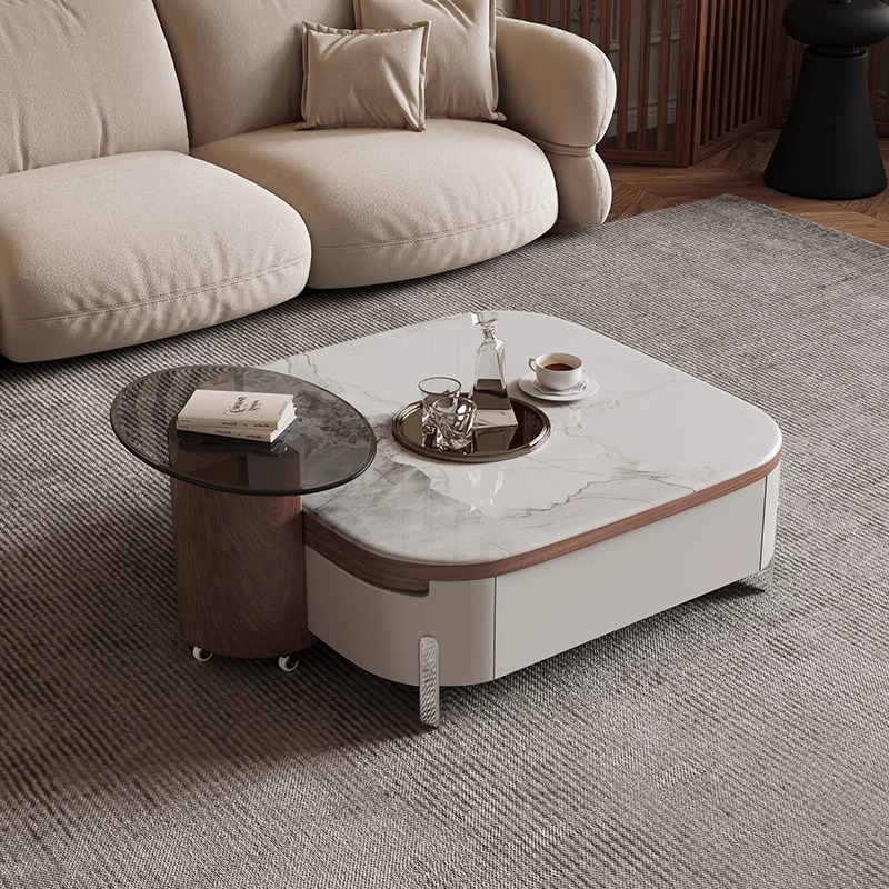 恒社意式极简微晶石茶几现代简约