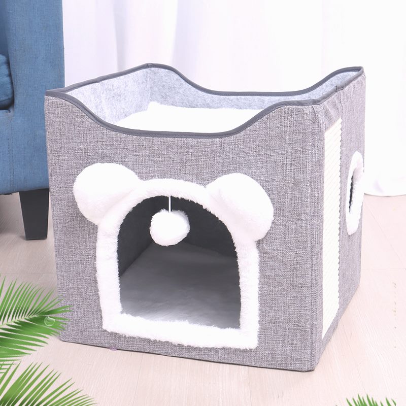 亚马逊爆款猫窝四季通用剑麻猫抓板可折叠猫咪双层屋现货工厂批发